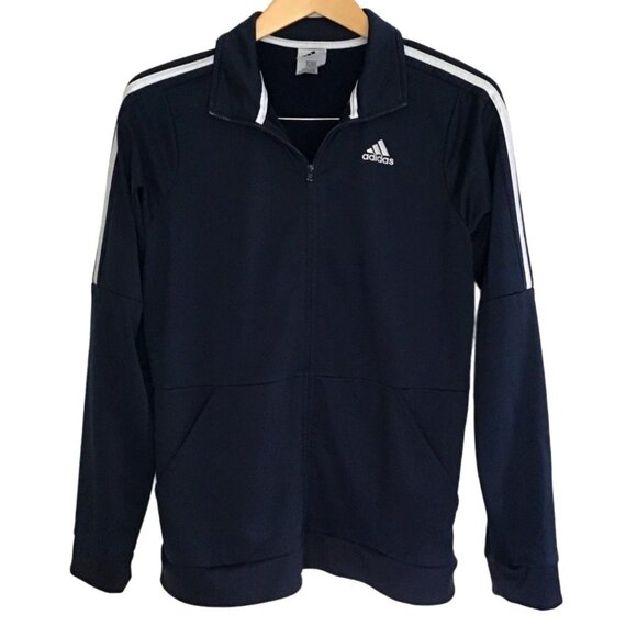 ADIDAS- BOYS BLUE LIGHT WEIGHT TRACK ZIP-UP JACKET SIZE YOUTH X-LARGE (18/20) - Picture 1 of 6
